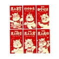 thumbnail image 1 of Enveloppes Rouges de l'Année du Cheval, Ngxiha Lot de 6 Enveloppes d'Argent Chanceux du Festival du Printemps, Paquets d'Argent Chinois 2026, pour Amis, Proches, Grands-Parents, Parents, Enfants, Adolescents, 1 of 6
