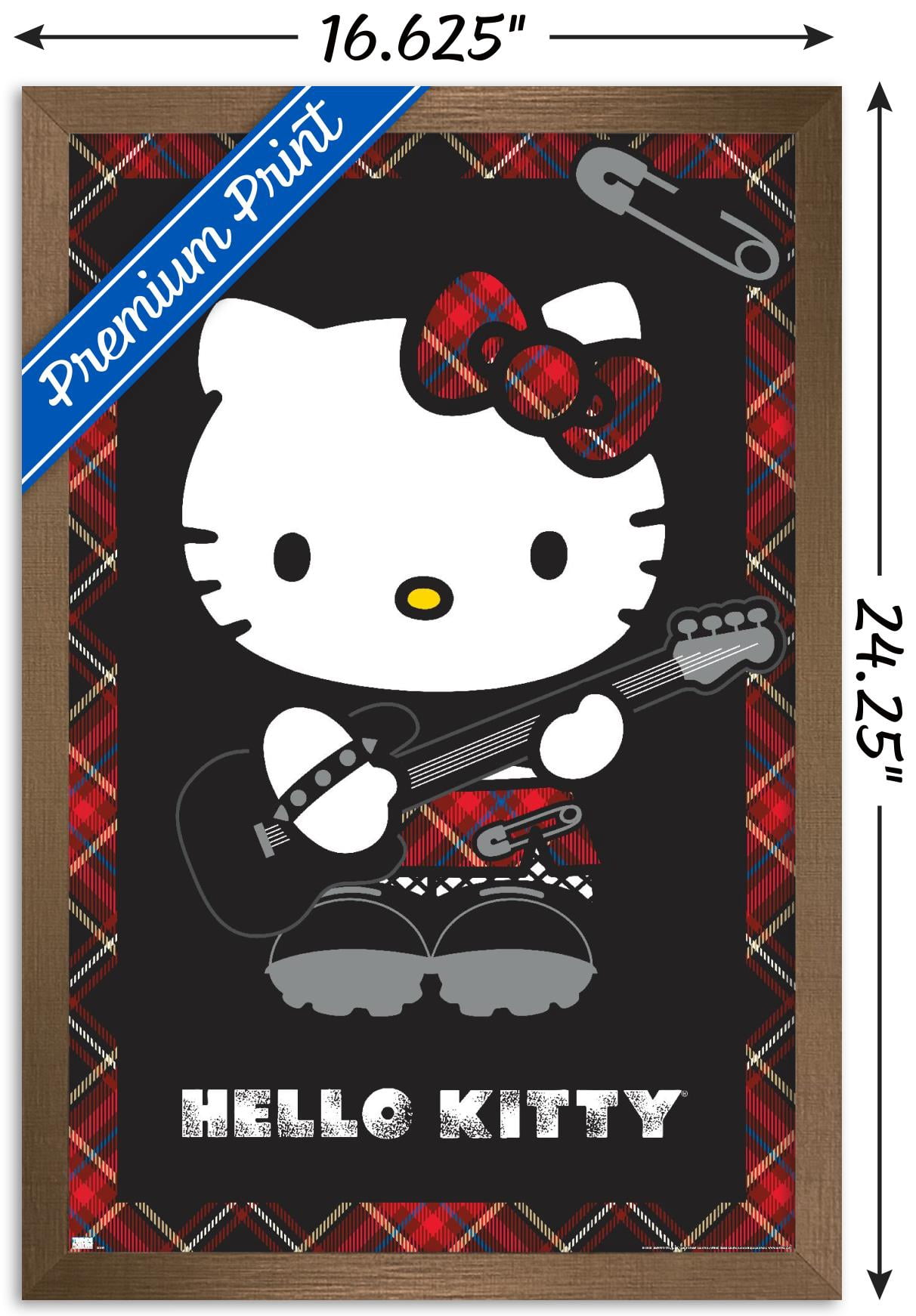 Hello Kitty - Punk Wall Poster, 14.725" x 22.375" Framed