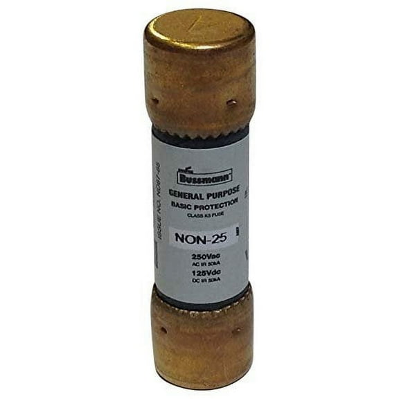 Bussmann One Time Fuse NON-25 - 25 Amps, 250 V, Low Voltage - Multicolor