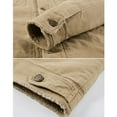 thumbnail image 6 of HOW'ON Men's Warm Sherpa Lined Casual Jacket Multi Pockets Cargo Jackets Coat Khaki L, 6 of 7