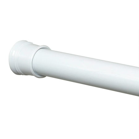 Zenna Home Adjustable Tension Shower Rod, 43 to 72-Inch, White