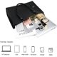 thumbnail image 5 of Women's Tote Bag Large Handbag Soft Leather Simple Shoulder Bag with Zipper for School Work Leisure -Qin, 5 of 5