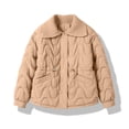 thumbnail image 7 of Winter Jackets For Women Lapel Zip Up Button Patchwork Quilted Cardigan Thick Thermal Casual Outwear With Pockets (XXL, Khaki), 7 of 7