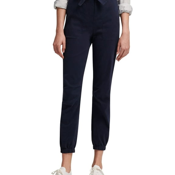 DKNY Womens Belted Pull On Casual Jogger Pants, Blue, 10