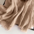 thumbnail image 5 of CFMIURAN Women's Summer Cotton Blend Linen Feeling Crinkle Scarf Long Shawl Wrap Lightweight Gauze with Fringed Edges for Beach Evening Wedding, 5 of 5