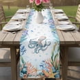 thumbnail image 4 of Octopus Coastal Table Runner 60 Inches, Summer Nautical Starfish Coral Ocean Bed Runner Dresser Scarves Tabletop for Indoor Outdoor Parties/Ceremony/Banquet, 13" x 60", 4 of 8