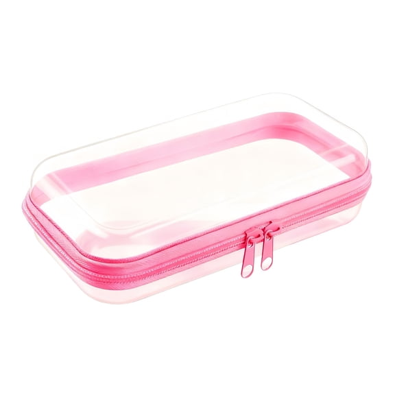 Clear Transparent Storage Case,9.84"X7.87"X1.97" Hard Shell Travel Organizer Bag, Transparent Small Accessory Storage Pouch with Zipper, Portable Hard Shell Storage Bag, See Through Organizer Case
