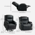 thumbnail image 3 of HOMCOM Lift Chair, PU Leather Recliner Chair with Side Pockets, Black, 3 of 10