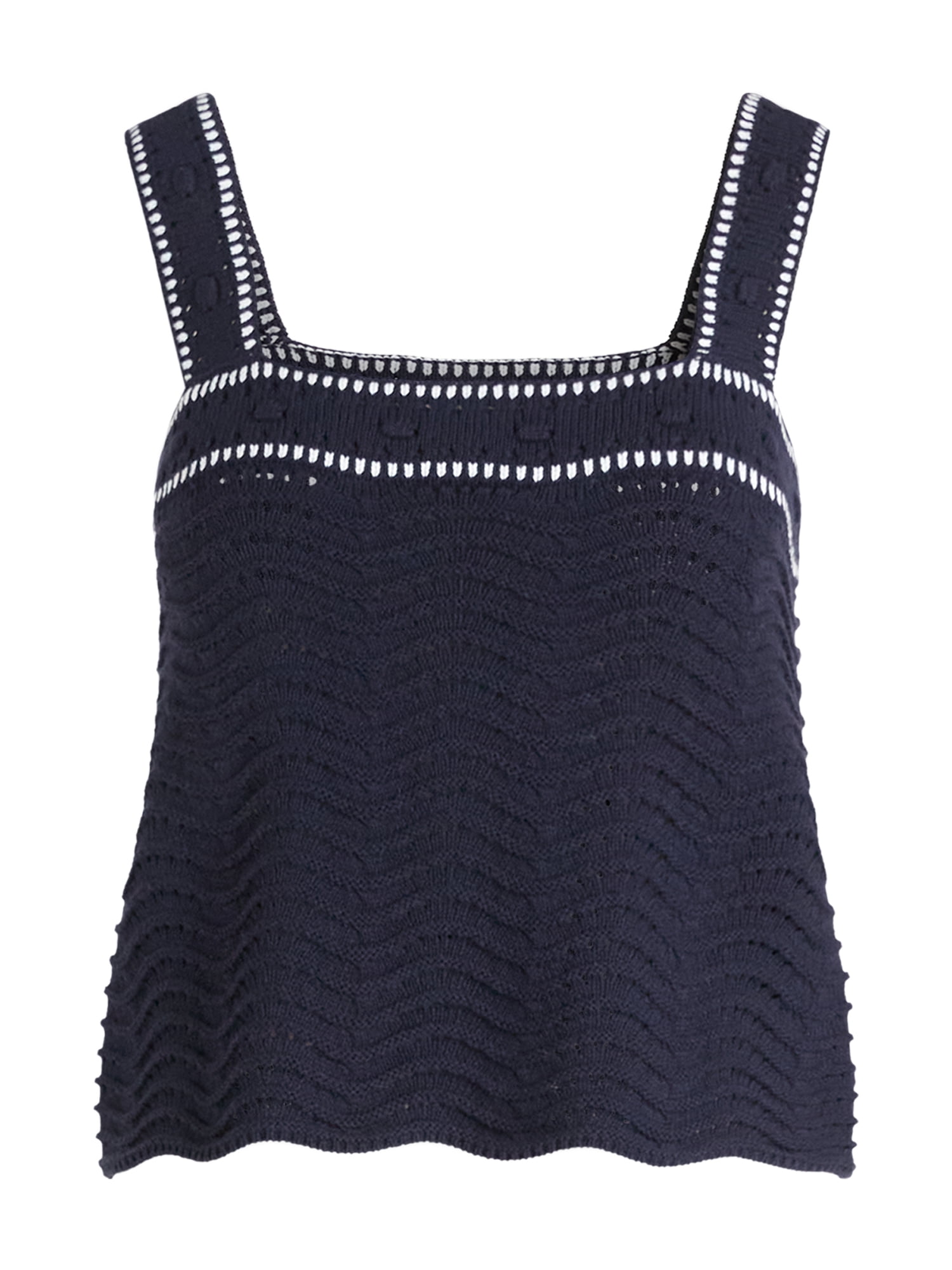 Free Assembly Women’s Textured Tank Top Sweater, Lightweight, Sizes XS-XXL