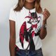 thumbnail image 1 of Hazbin Hotel Moda Casual Mujer Impreso Cuello Redondo Manga Corta Camiseta Top Blanco/S, 1 of 5