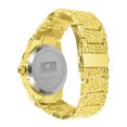 thumbnail image 2 of Mens Roman Numeral Dial Black Face Gold Tone Nugget Style Simulated Diamond Metal Band Watch, 2 of 5
