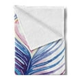 thumbnail image 2 of Feather Soft Flannel Fleece Throw Blanket, Hand Drawn and Feathers Heart Vibrant Colored, Cozy Plush for Indoor and Outdoor Use, 70" x 90", Purple Pink Blue, by Ambesonne, 2 of 5