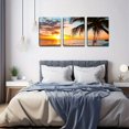 thumbnail image 3 of Shadudu Abstract beach canvas wall art Landscape Art - 1 Piece Canvas Wall Art, Beach Canvas Wall Art, Palm Tree On Beach,Sunset On Ocean,ocean beach picture,nature landscape 16x24x3pcs, 3 of 8