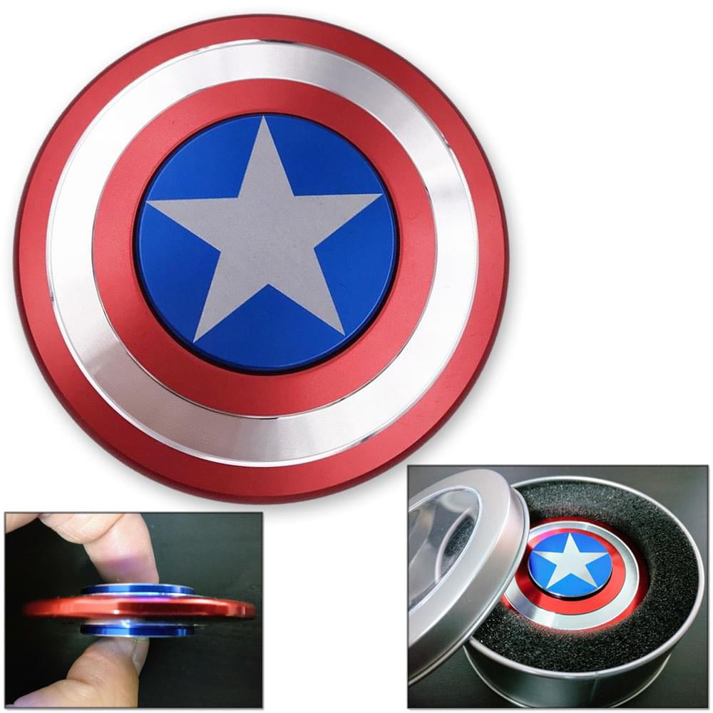 Details about   Metal Fidget Spinner Spinner Toy Captain America Shield 