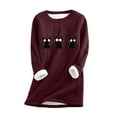 thumbnail image 3 of Women's Pullover With Print Comfortable Round Neck Winter Homewear Sweater Womens V Neck Thermal Tops Thermal Top And Bottom for Men Pack Womens Preowned Thermal Tops M Thermal Underwear Top Men Heavy, 3 of 3