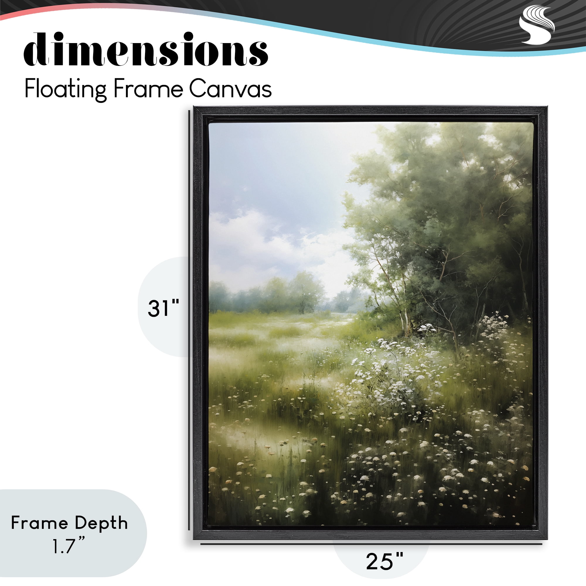 Stupell Industries Greener Pastures Landscape Black Framed Floater Canvas Wall Art, design by Heidi Kuntz