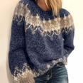 thumbnail image 3 of Suéter de jacquard de punto grueso y suelto informal de otoño e invierno para mujer de Europa y América, 3 of 6