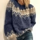 thumbnail image 1 of Suéter de jacquard de punto grueso y suelto informal de otoño e invierno para mujer de Europa y América, 1 of 5