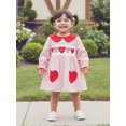 thumbnail image 5 of BemeyourBBs Toddler Baby Girl Valentines Day Red Dress Outfit Bow Heart Letter Embroidery Doll Collar Long Sleeves A Line Spring Dress, 5 of 9