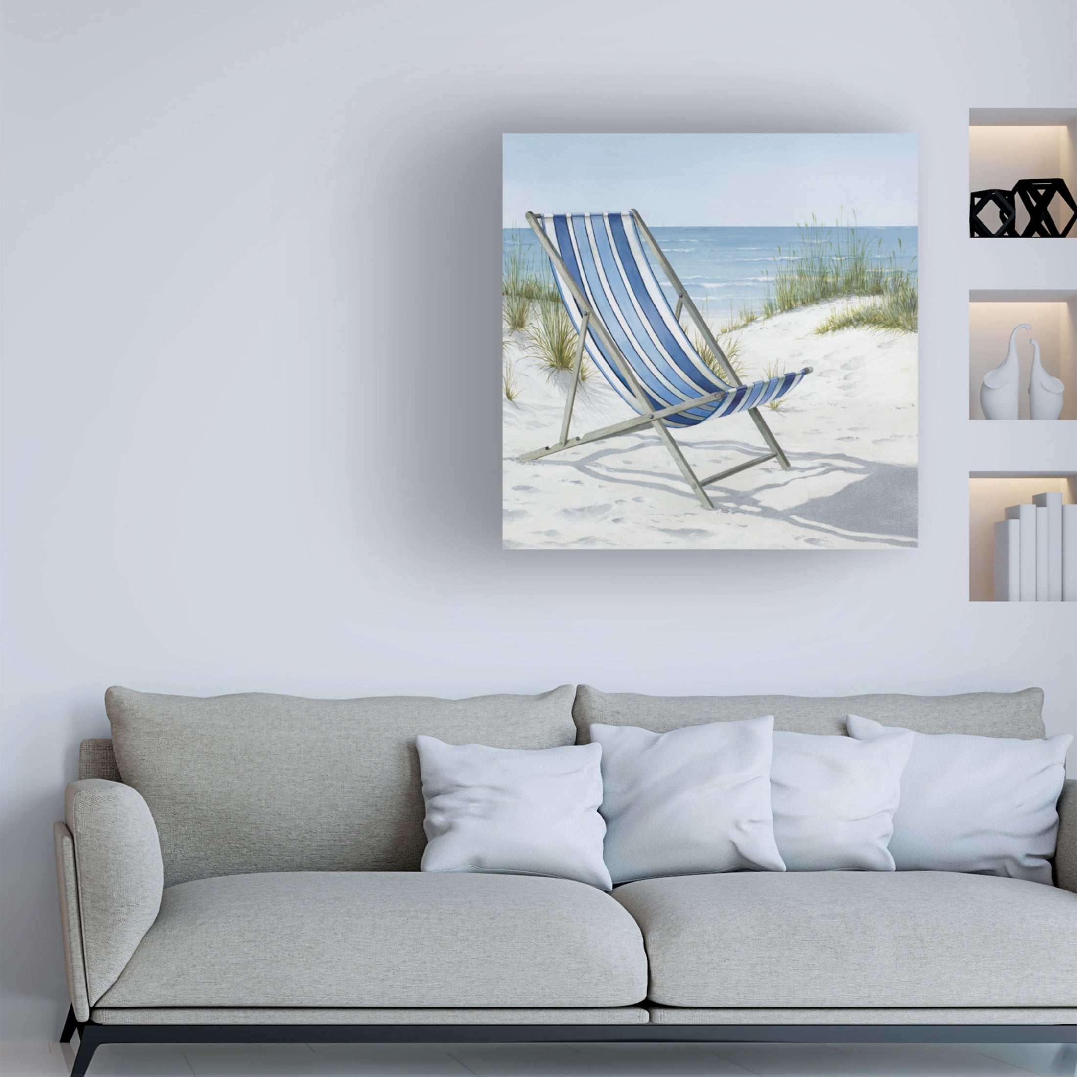 Canvas Wall Art - Max Maxx 'Beach Day 1' Wall Art for Living Room, Bedroom, or Office Décor by Trademark Fine Art - 35 x 35 Inches
