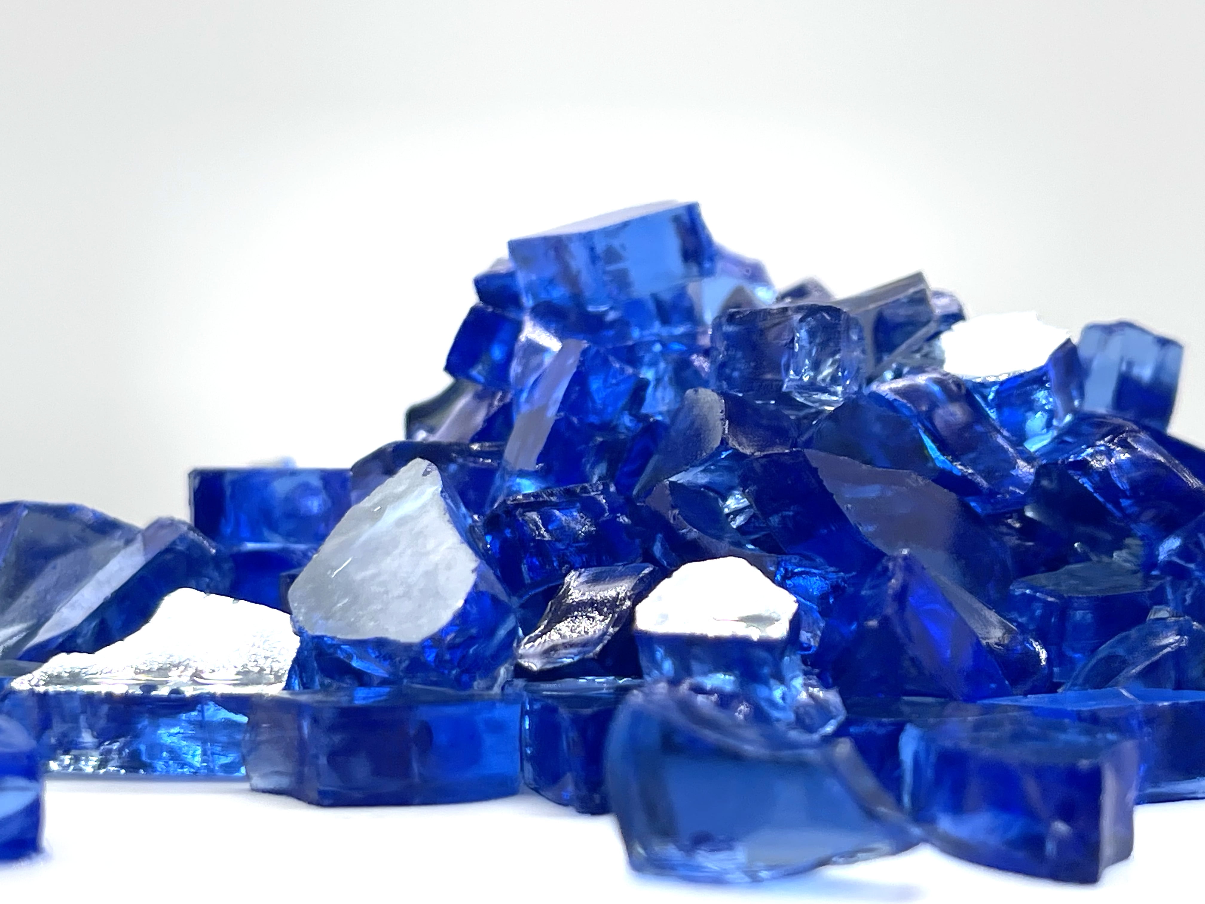 3 LBS 1/4" Cobalt Reflective Fireglass Fire Pit Rocks Fireplace Glass Crystals 