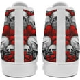 thumbnail image 7 of Coolcustomize Skull High Top Canvas Sneakers for Men Women, Gothic Floral Print Streetwear Casual Fashion Skate Shoes, 7 of 7