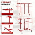 thumbnail image 4 of Reykilor Adjustable Auto Body Repair Paint Stand, Door Hood Fender Panel Bumper Mobile Steel Painting Drying Rack Holder with Clamps & Wheels, Red, 4 of 8