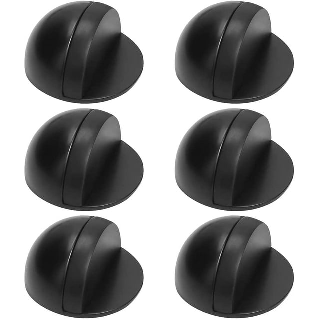 Butée de Porte en Acier Inoxydable, Butée de Porte, Acier Inoxydable, Butée de Porte, Sol Auto-Adhésif, Butée de Porte, Sol Acier Inoxydable, Lourd 6 Pcs, Butée de Porte pour Portes en Verre, Noir
