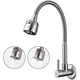 thumbnail image 1 of Wall-mounted Kitchen Faucet 360 Rotatable With Functions Kitchen Sink Mixer Tap Cold Water Single Cooling Wall-mounted Faucet On Brushed Surface Spri, 1 of 4