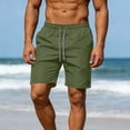 thumbnail image 5 of EOYWHK Denim Shorts with Pockets Elastic Waist Mens Casual Shorts Soft Lightweight Breathable for Casual Lounge Home Active Wear Army Green, Size XL, 5 of 7