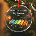 thumbnail image 4 of Xylophone Glass Ornament Gift, Custom Year Text Name Xylophone Player Christmas Ornaments, Xylophone Glass Xmas Ornament for Xylophonist, Xylophonist Musical Instrument Ornaments, 4 of 6