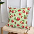 thumbnail image 6 of Throw Pillow Covers, Cute Strawberry Flowers Soft Square Pillow Cases with Invisible Zipper for Couch Bed Sofa, Farmhouse Fall Home Decor 18"x18", 6 of 7