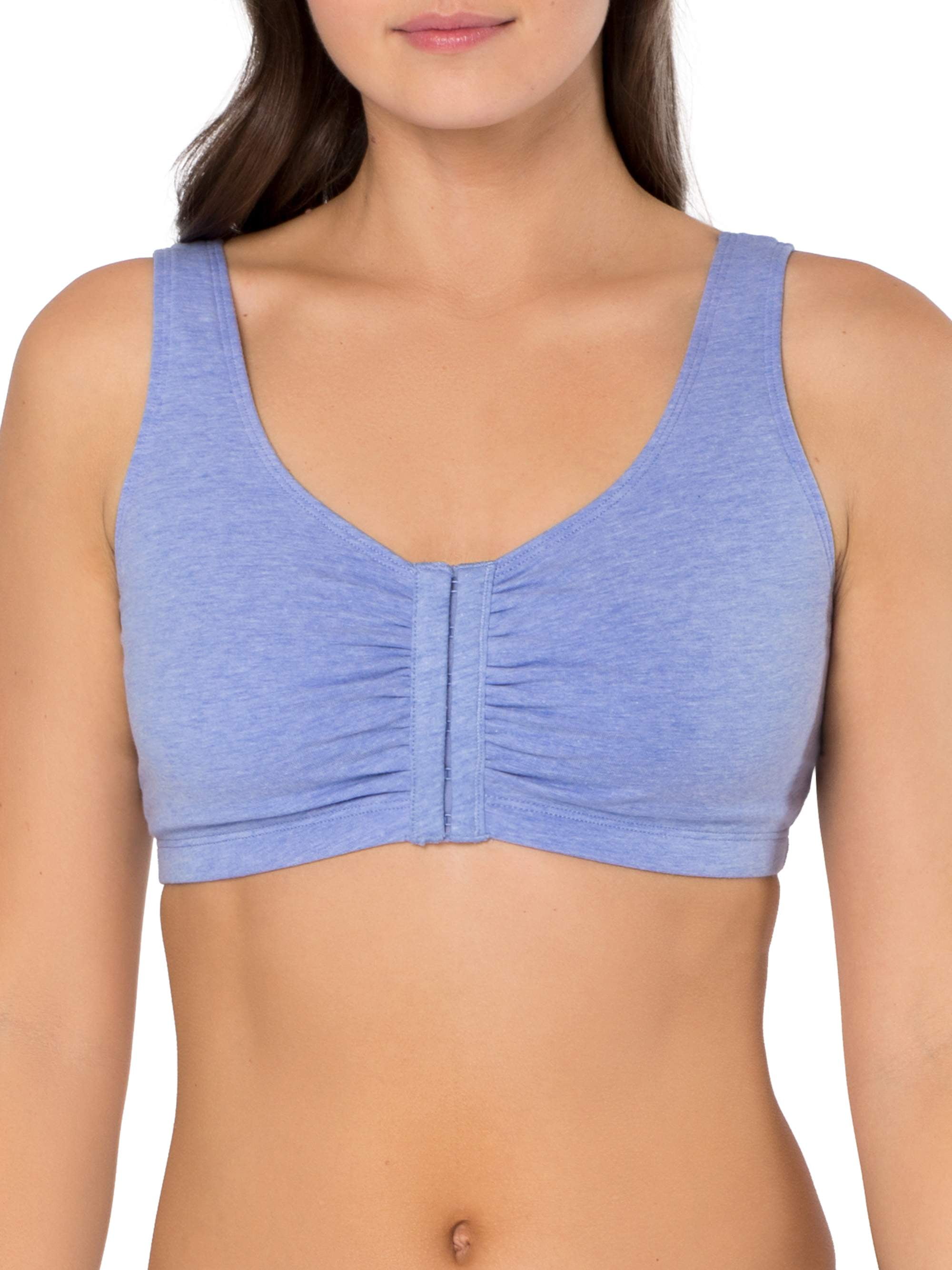 Fruit of the Loom Womens Front Closure Cotton Bra 3-Pack 