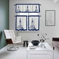thumbnail image 4 of Lighthouse Kitchen Curtains Sets for Windows 24 Inch Length, Ocean Seagull Vintage Navy Blue Coastal Boat Rod Pocket Window Treatments Tier Curtains and Valances Set for Bedroom/Bathroom, 4 of 8