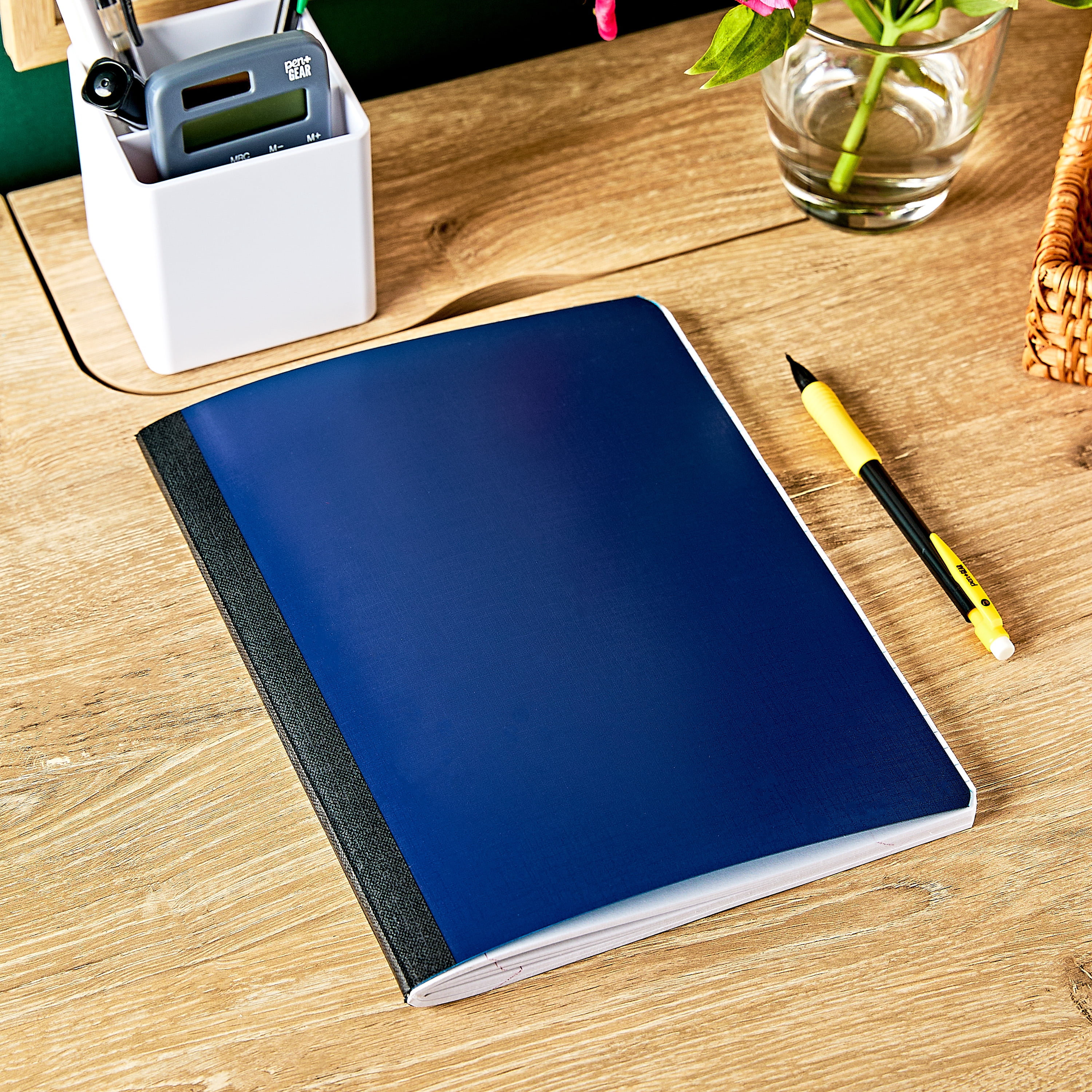 (6 pack) Pen+Gear Heavyweight College Ruled Poly Composition Book, 7.5 in x 9.75 in, Blue, 80 Sheets