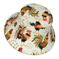 thumbnail image 3 of Easygdp Colorful Roosters Double-Sided Reflective Fisherman Hat for Outdoor and Night Walking, Unisex, 3 of 9