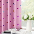 thumbnail image 5 of Bazaahm 100% Blackout Curtains Pink with Colorful Metallic Polka Dots Printed Grommet Window Drapes for Kids, 63"L x 52"W 2 Panels, 5 of 6