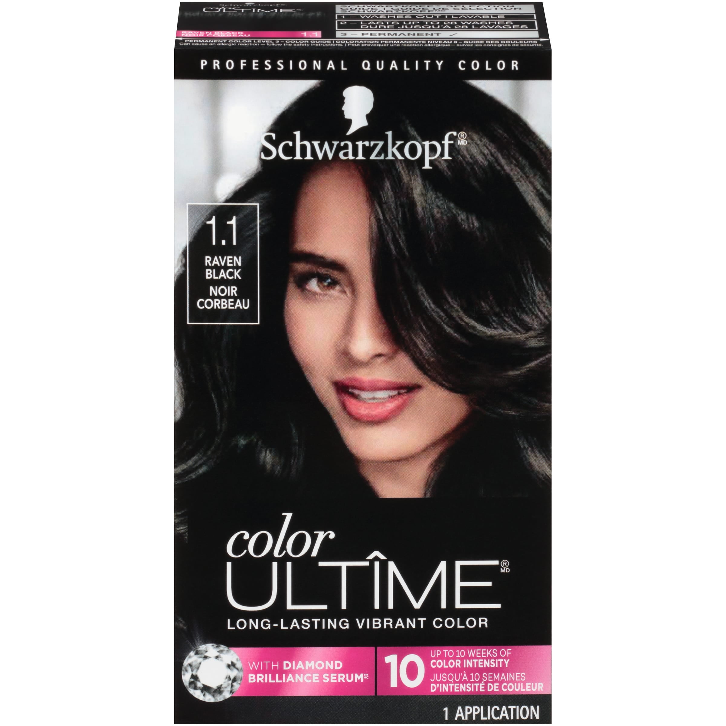 Schwarzkopf Color Ultime Permanent Hair Color Cream,  Raven Black -  