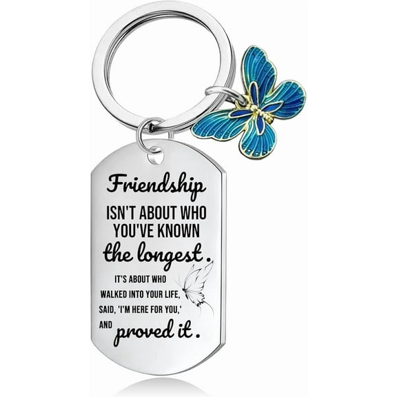 Best Friend Keychain for Women, Birthday Gifts for Bestie Friendship Keychains Funny Butterfly Key Chain Unique BFF Gifts for Her Sister Christmas Bestfriend Gift Ideas