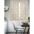 thumbnail image 5 of Sheer Curtains 63 Inches Long, Beige Damask Light Filtering Window Curtains for Living Room, Vintage Country Scroll Floral Patterned Rod Pocket Voile Sheer Curtain Drapes, 52"W x 63"L, 2 Panels, 5 of 8