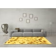 thumbnail image 3 of Ahgly Company Machine Washable Indoor Rectangle Abstract Yellow Modern Area Rugs, 6' x 9', 3 of 4