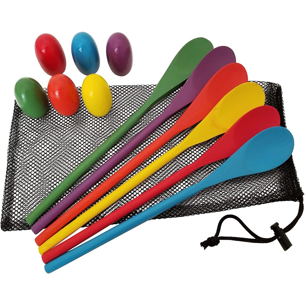 Egg and Spoon Race Game 6 Eggs and 6 Spoons (Pack of 12) Made of