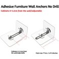 thumbnail image 2 of Paquete de 10 anclajes de pared para muebles sin perforación, hebillas adhesivas de seguridad para muebles de 7 cm para protección del bebé, kit de correas antivuelco para muebles para estantería, gab, 2 of 5