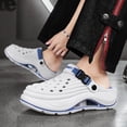 thumbnail image 2 of Rokment Women's Men's Orthopedic Air Cushion Walking Sandals with Back Strap Waterproof Comfortable Barefoot Water Swimming Pool Slippers Garden Clogs for Indoor Outdoor White Size 11, 2 of 4