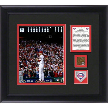 MLB - Roy Halladay Framed 8x10 Photograph | Details: Philadelphia Phillies, Doc-tober, Medallion, Game Used Dirt