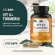 thumbnail image 4 of VITAMINA C Life360+ con Cúrcuma 270 cápsulas Suplemento Alimenticio, 4 of 7