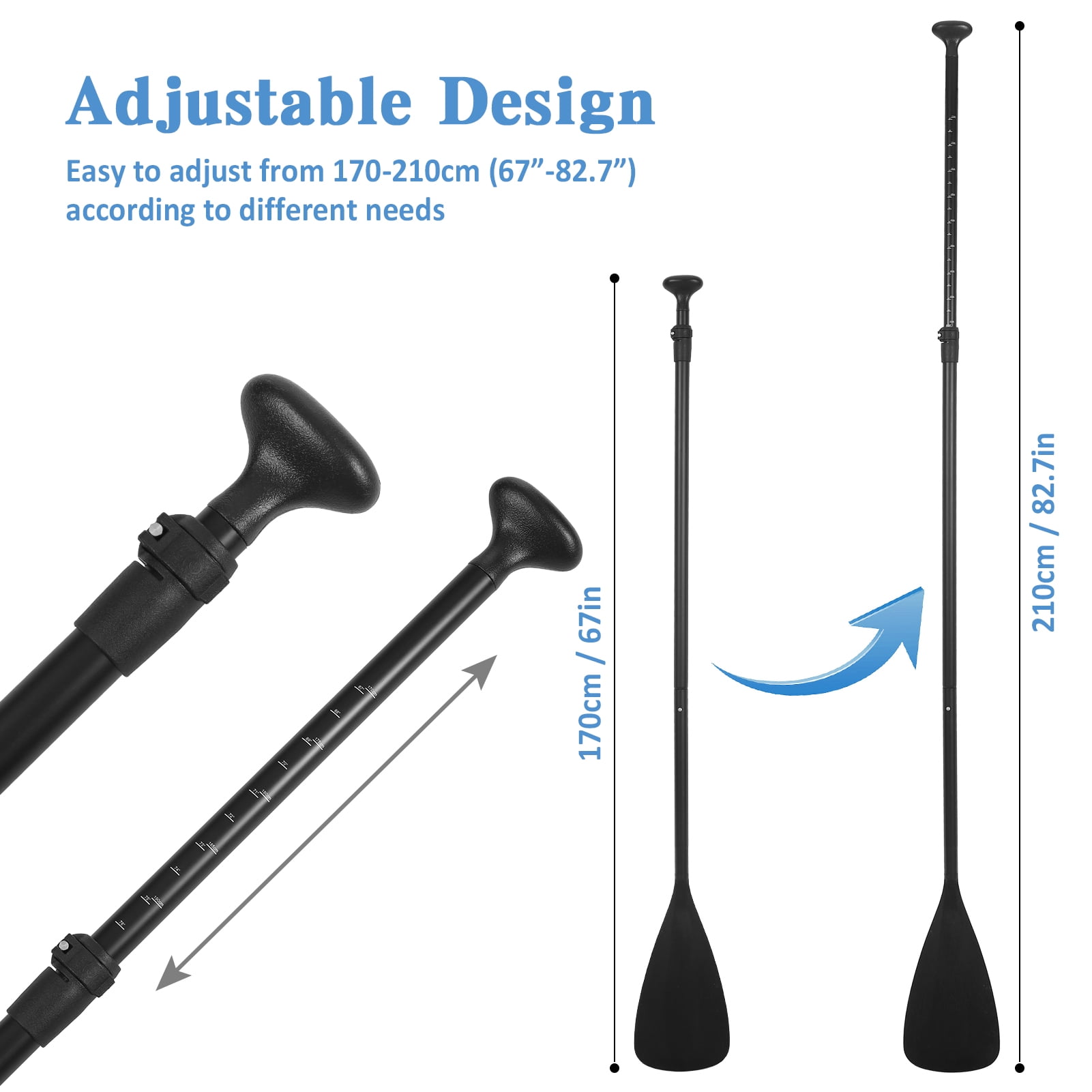 stand up paddle Paddle 3-Piece Paddle Adjustable Aluminum Stand Up Paddleboard Paddle