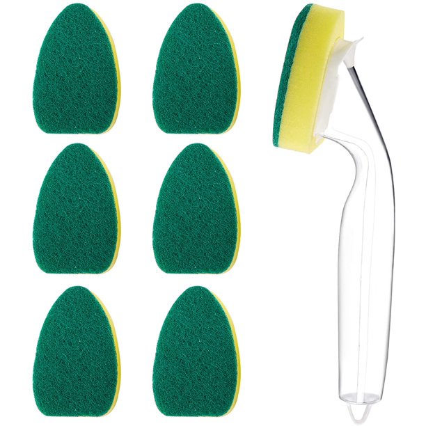 PIPETPET 7Pcs Heavy Duty Dish Wand Sponge Refill Replacement Heads for