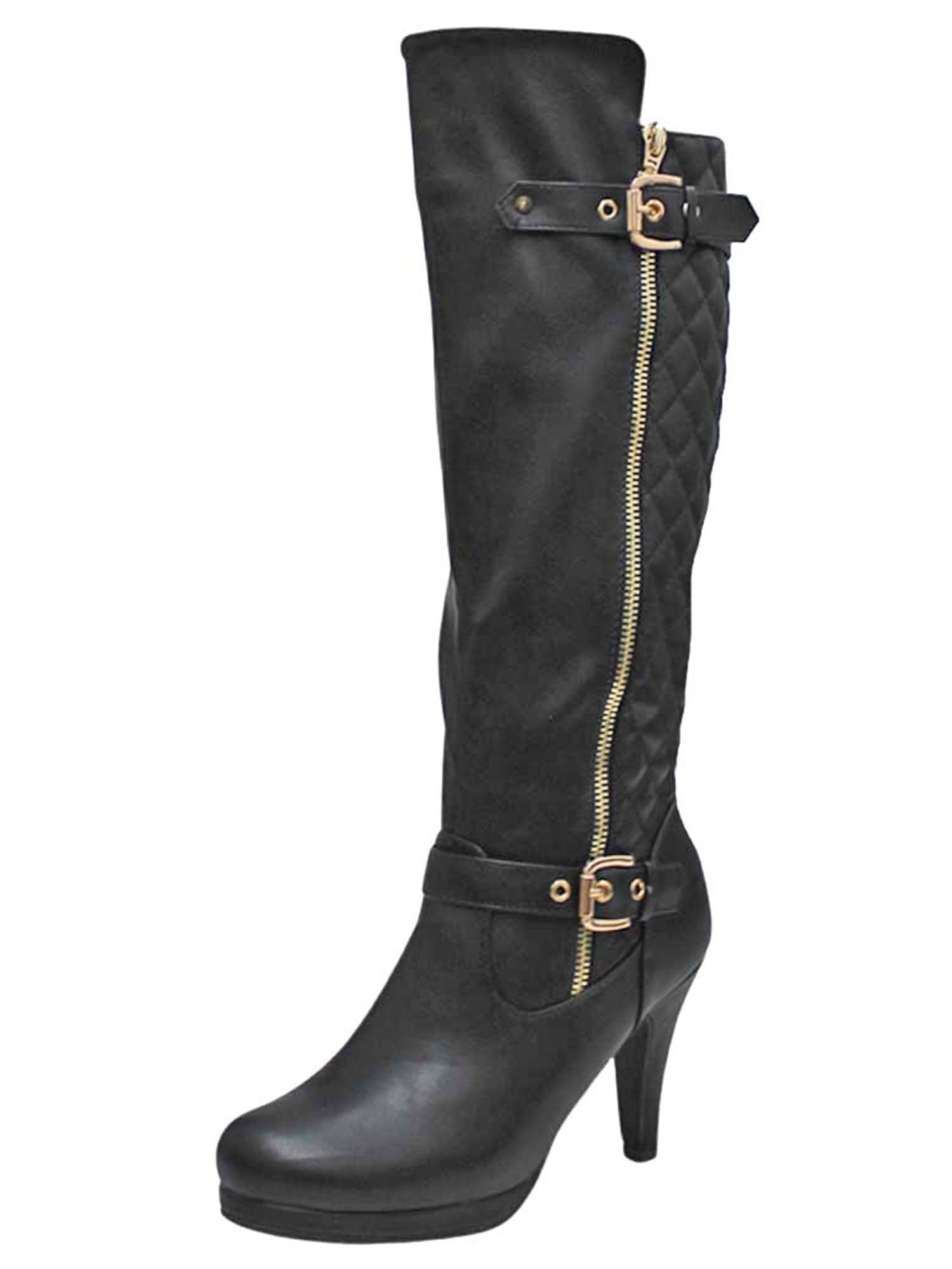 womens tall boots flat heel