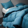 thumbnail image 2 of Royoliving Premium Heavyweight Feathers Down Comforter Queen Full Size Thickened Turquoise 100% Cotton Cover Down Proof Winter Duvet Insert with Corner Tabs (90x90, 60 Oz), 2 of 7